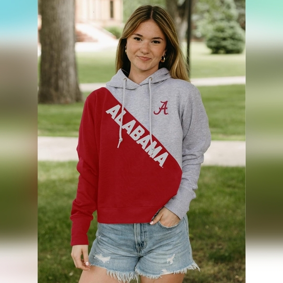 Blue 84 NCAA Officially Licensed Diagonal Colorblock Hooded Sweatshirt - Picture 1 of 4
